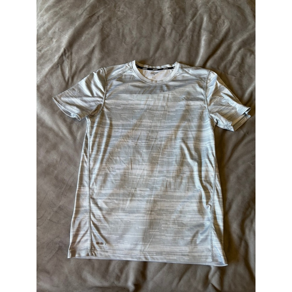 Unipro Mens Quick Dry Performance T-Shirt Grey White Space Dye Athletic Size M